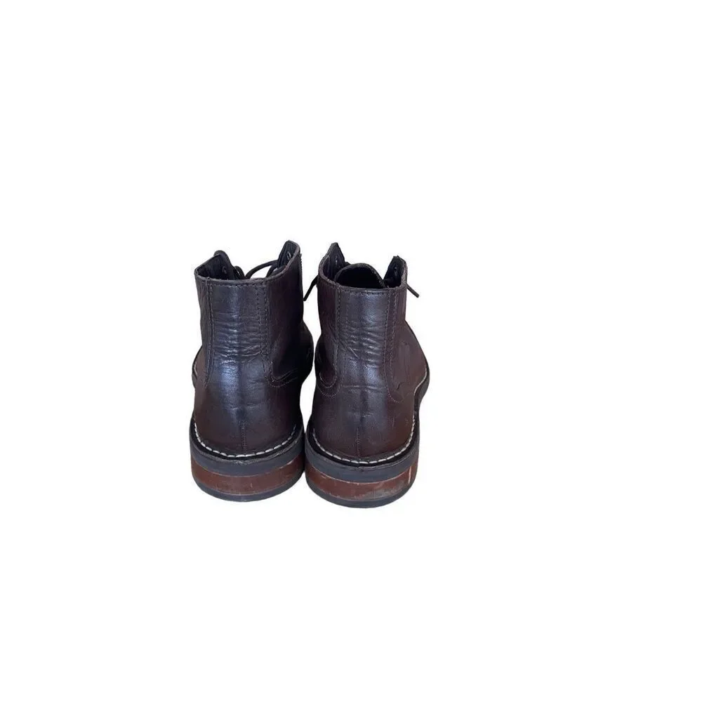 Cole Haan Mens Brown Leather Lace Up Almond Toe Chukka Boots Size 10